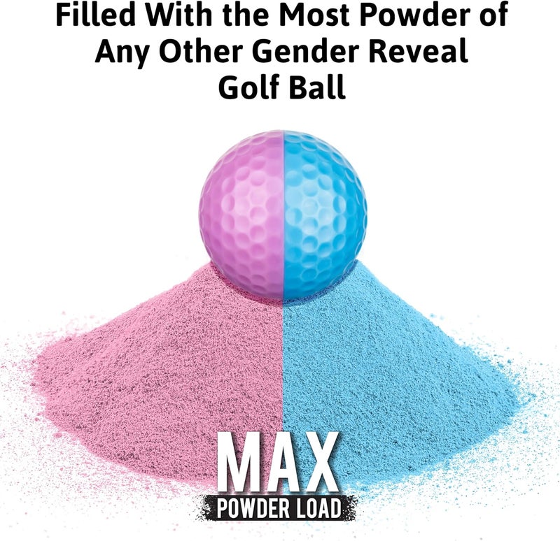 Party Smith Gender Reveal Golf Ball (2 Pack) - Exploding Golf Balls with Pink and Blue Powder for Team Baby Boy or Girl - Decorations Ideas Gifts Games Stuff - Globos para Revelacion De Sexo De Bebe - Image 5